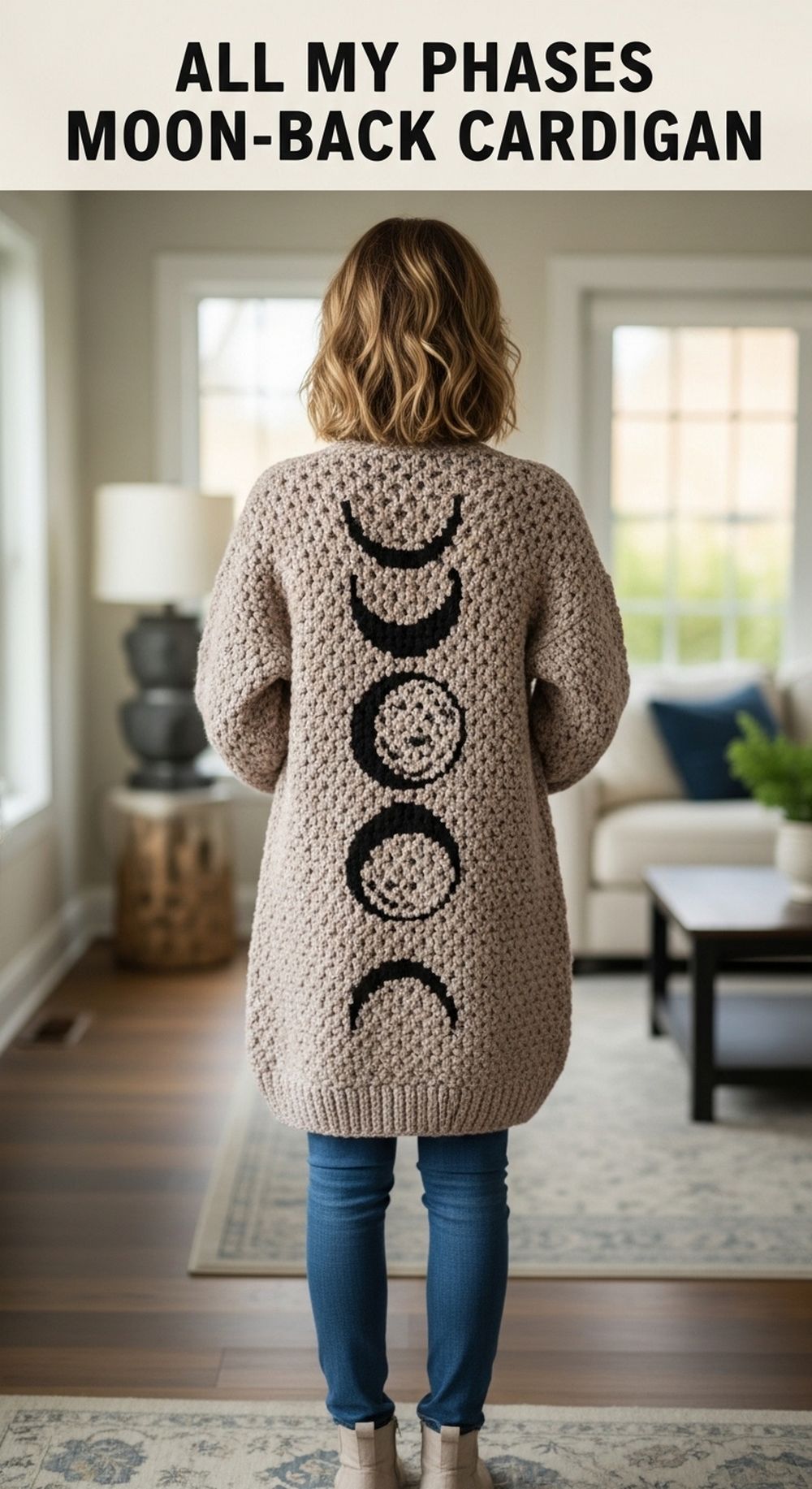 All My Phases Moon-Back Cardigan