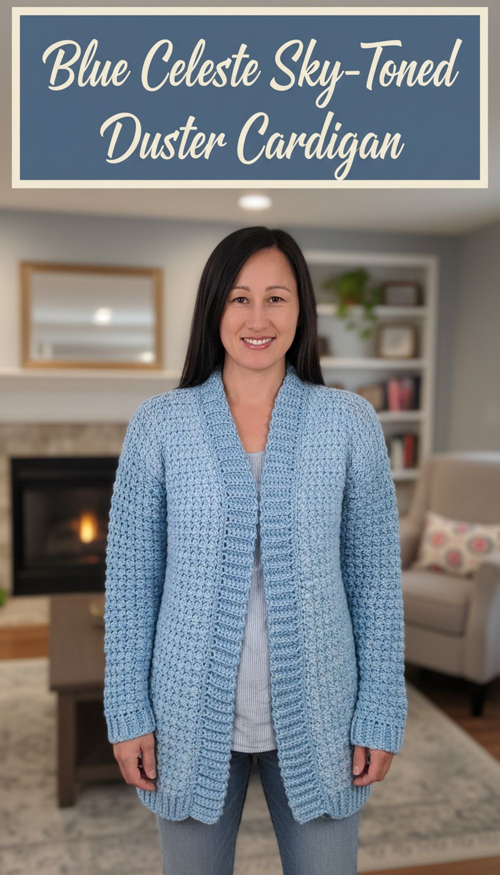 Blue Celeste Sky-Toned Duster Cardigan