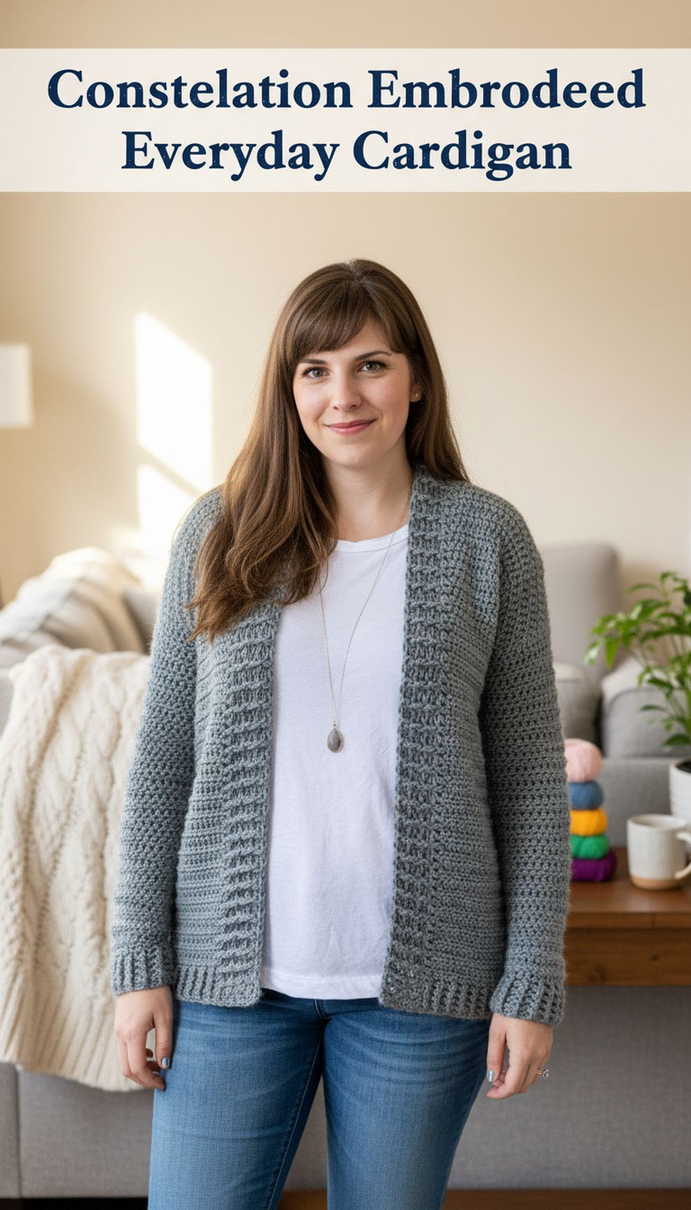 Constellation Embroidered Everyday Cardigan