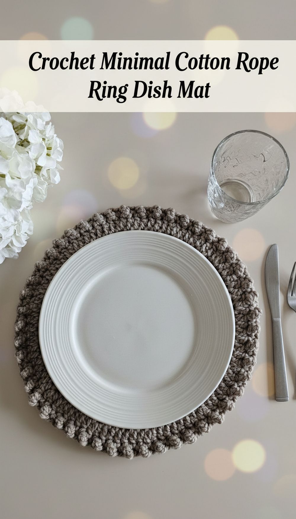 Crochet Minimal Cotton Rope Ring Dish Mat