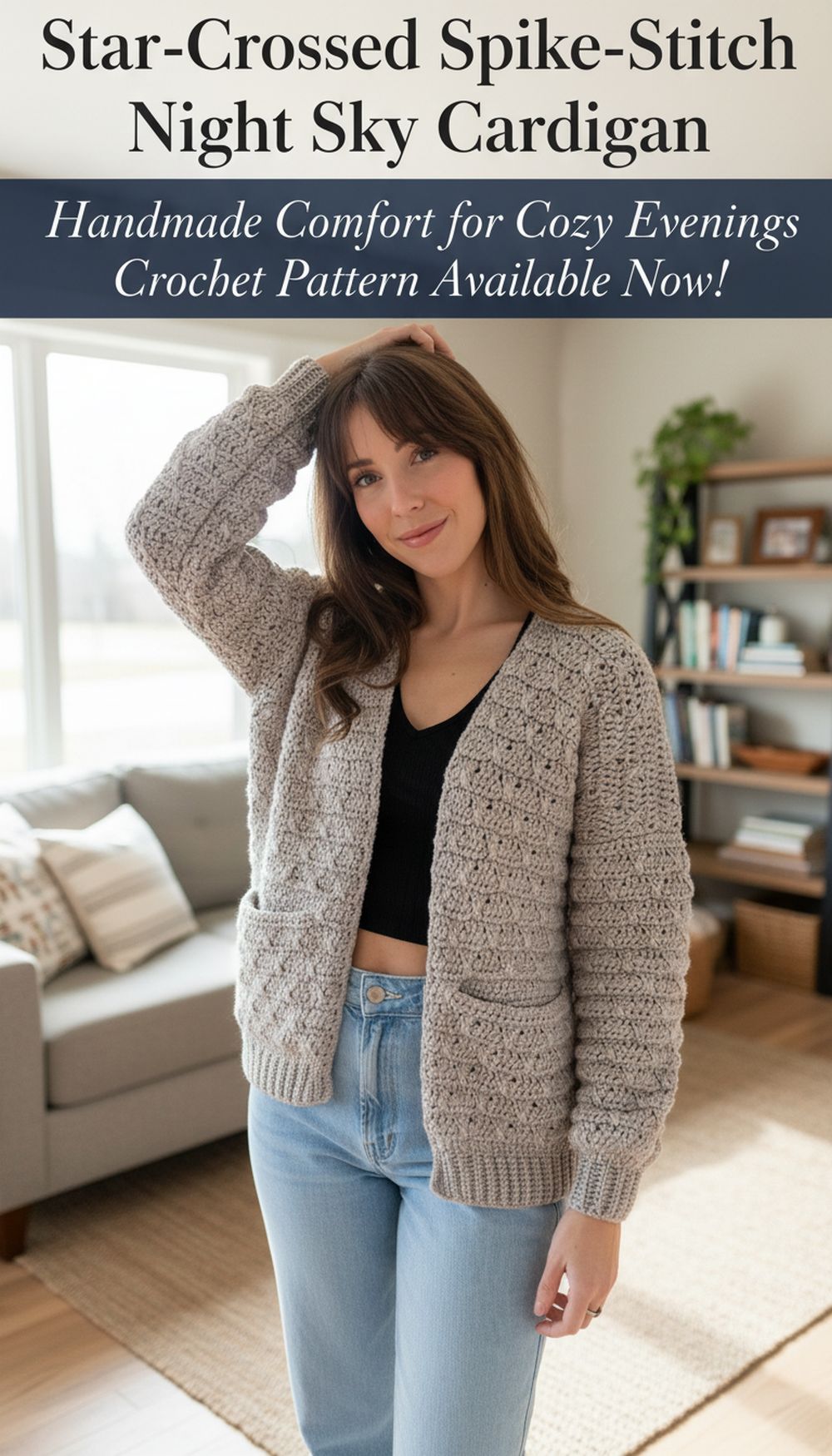 Star-Crossed Spike-Stitch Night Sky Cardigan